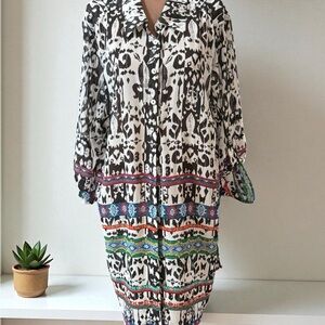 Multiples Black and White Patterned Tunic